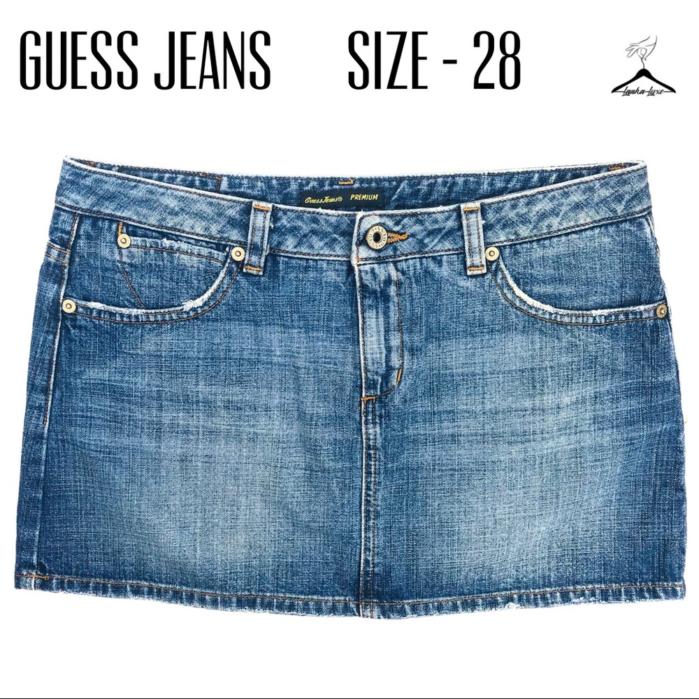Guess Jeans Premium Acid Washed Mini Jean Skirt